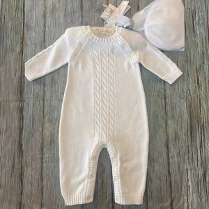 New Baby Size 6-9 Month White Knit Layette Set